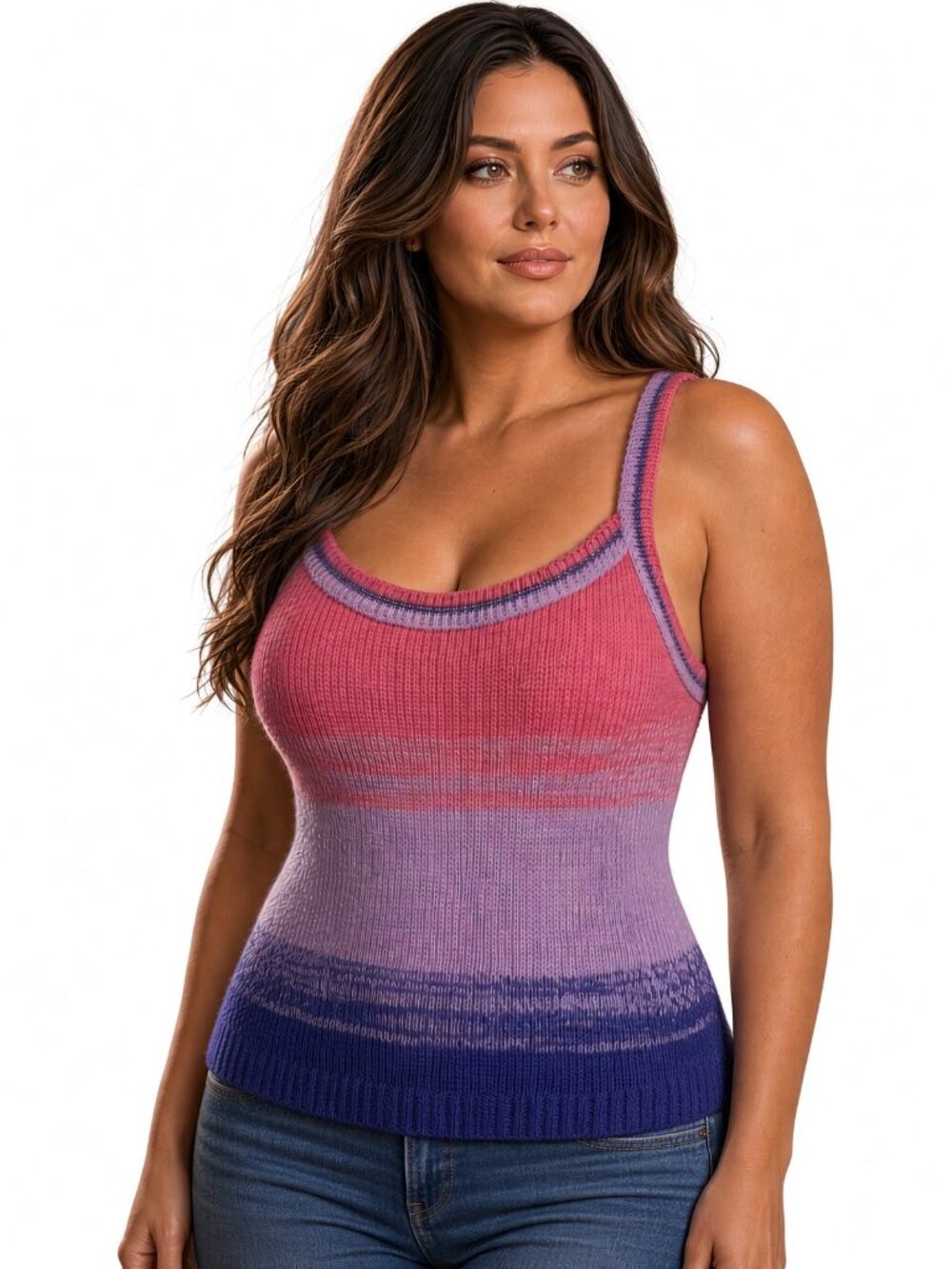 Lilly Pulitzer Colorblock Knit Tank Top Pink Purple Blue
